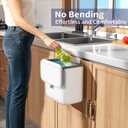 Compost Bin Kitchen for Countertop or Under Sink, 2.6 Gallon Hanging Small Trash Can with Lid, Garbage Can for Cabinet Door, Indoor/outdoor Food Waste Bin for Kitchen, Bathroom, RV, Office, White