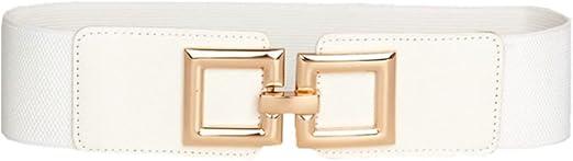 Elastic Waist Belts For Women Dresses Jumpsuit Ladies Waistband Cinch Corset Belt With Gold Square Buckle
