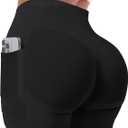Impact Seamless Gym Workout Shorts Women Scrunch Butt Lifting Biker Yoga Shorts for Women Tummy Control 4.5" (X-Large, Impact Pocket Black)