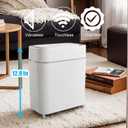 2-Pack - Bathroom Trash Can Automatic Touchless - 2 Gallon Slim Motion Sensor Garbage Can - Waste Basket for Bedroom, Laundry room, Small Spaces - Narrow Automatic Trash Bin - White with Grey Edge
