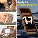 2 x 3 in 1 Magnetic for iPhone 17 Case for Women Girls,1X Screen Protector+1X Camera Lens Protector,Compatible with MagSafe,Translucent Matte,Cute Cat-Ear Wavy Phone Case,6.3",Brown