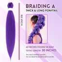 Purple Braiding Hair Extension Synthetic Yaki Braiding Hair Pre-stretched Extensions for Gril Kid Woman Adults 30 Inch Braiding Hair for K-POP Halloween Cosplay (Purple-2pcs 200 Gram 30 inch)