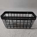 LIGHT DUST Wall Hanging Baskets - 2 Black Baskets Set Wire Basket Metal Organizer Bins for Kitchen Pantry Cabinet Bathroom Shower Door RV [Included Adhesive Hooks & Wall Mounted Screws]