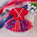 4th of July Baby Girl Outfits Newborn Clothes Cute Romper Tulle Suspender Skirt Headband 3pcs Summer Set 0-18 Months