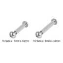 uxcell Screw Post Fit for 8mm Hole Dia. Female 33mm 42mm Binding Bolts, Total 20 Sets