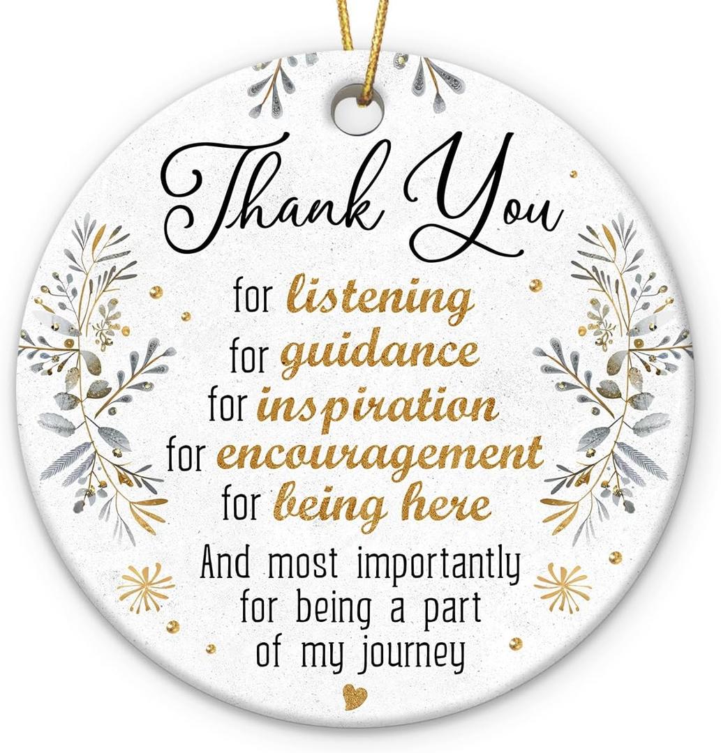 2 x Thank You Gifts for Women 2025, Appreciation Gifts for Coworkers, Mentors, Managers, Teachers, Friends, Moms, Ceramic Ornaments for Inspirational Christmas Decorations