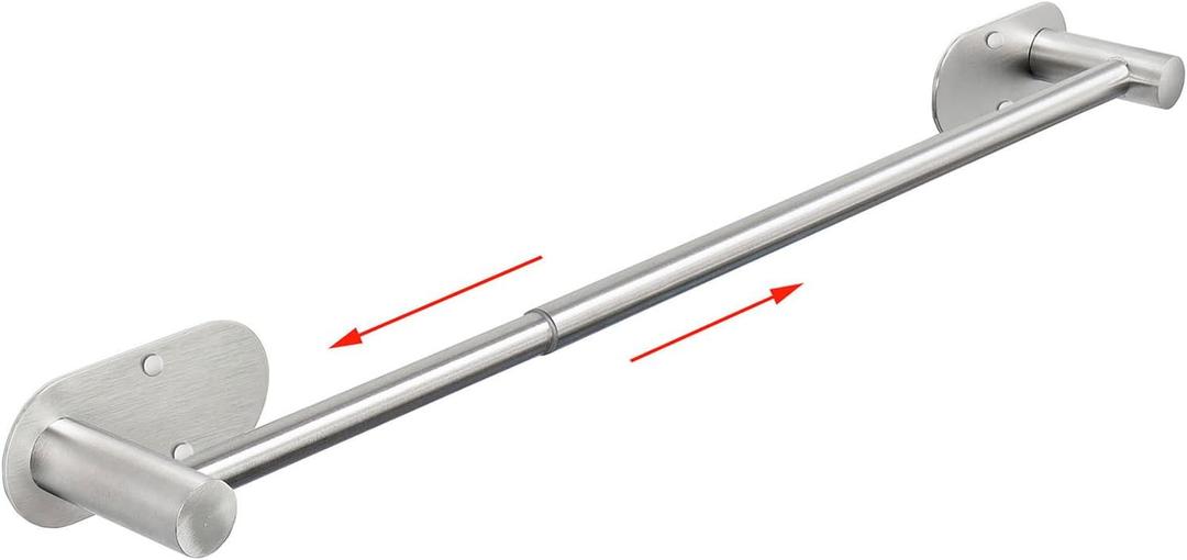 TocTen Self Adhesive Towel Bar, Stick Bath Towel Rack for Bathroom Adjustable 16-24", Stainless Steel Bathroom Towel Holder, No Drill Stick on Wall Towel Hangers for Bathroom(Brushed Nickel)
