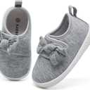 MORENDL Toddler Shoes Baby Walking Sock Shoes Non-Slip Breathable Boys & Girls Sneakers Infant Tennis Shoes Grey 6-9, Months Size 120