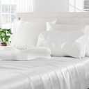 2 Pcs Satin Pillowcase for Cervical Pillow, White Silky Cervical Pillow Case Contour Pillow Case Cover with Zipper, Smooth Ergonomic Pillowcase for Neck Pillow Cover