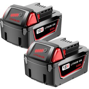 2 Pack 8.0 Ah M18 Batteries for Milwaukee 48-11-1860 18v Replacement 18 Volt Max Battery Cordless Tool 2646-22CT,2643-21CT,2641-21CT,2646-21CT,2646-20 Lithium-Ion Battery Pack