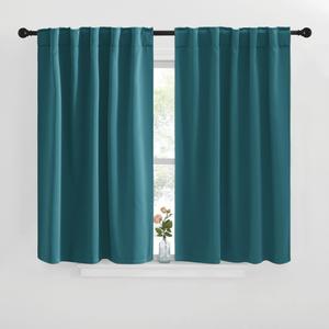 NICETOWN Blackout Curtain Panels Window Draperies - (Sea Teal Color) 34-Inch Wide x72-Inch Long, 2 Pieces, Home Decoration Light & Noise Reducing Window Covering Room Darkening Drapes for Bedroom