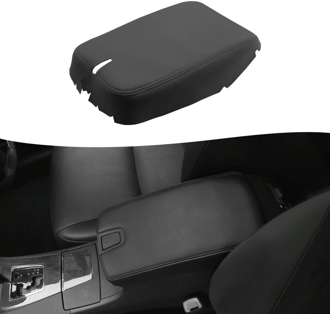 KBH Center Console Armrest Cover Upholstery for Lexus ES350 2007 2008 2009, Vinyl Leather, Arm Rest Replacement Cover, Anti-Scratch, Black