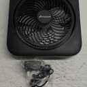 AMACOOL Table Fan, 12 inch Box Fan with 3 Adjustable Speeds & 8HRS Timer, 270 Pivoting Quiet Air Circulator, Desktop Fan for Bedroom Bathroom Kitchen Office, AC Adapter Included-Black