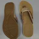 Sperry Women's Seafish Leather Flip Flop Sandal, Tan, 5.5