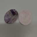 YATOJUZI Thumb Worry Stones for Anxiety Stress Relief Items Healing Crystals Natural Amethyst Rose Quartz Crystal Palm Pocket Stone Gemstones Meditation Reiki Spiritual Gifts for Women Men 2PCS (Oval)