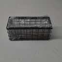 TIEYIPIN Farmhouse Decor Metal Wire Storage Baskets, Wood Base Containers Organizing Basket Caddy Bin for Kitchen Cabinets, Bathroom, Pantry, Garage, Laundry Room, Closets - Small - Black (Set of 3) (Black(Style 1)