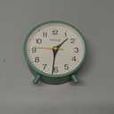 4.5" Antique Retro Analog Alarm Clock, Small Silent Bedside Desk Clock with Manual Light, Battery Operated, Snooze, for Living Room, Bedroom, Bedside(Green)