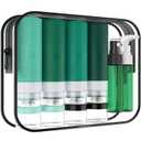 GLAMFIELDS Travel Bottles for Toiletries,TSA Approved 3.3oz Size LeakProof Silicone Toiletry Containers for Shampoo, Conditioner,Easy to SqueezePortable Travel Essentials for Lotion(18 Pack) Green