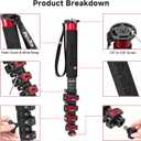 Avella C325 58 Inch Carbon Fiber Camera Monopod Professional Telescopic Monopods for Canon Nikon Sony Olympus Panasonic DSLR Camera Black