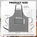 XLSXEXCL 2 Pack Striped Kitchen Aprons for Women with Pockets Black Blue