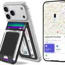 TopMade for MagSafe Wallet with Money Clip, Works with Apple Find My, Magnetic Wallet for iPhone 17/16/15/14/13/12 Series, for iPhone Wallet Stand with Finder Tracker, Black Carbon Fiber