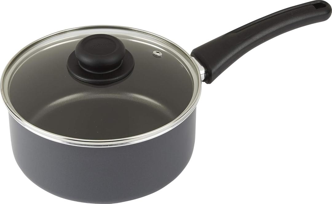 GoodCook Everyday Sauce Pan w/Lid, 3 Quart, Black (3 Quarts)