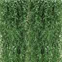 Riceshoot 48 Pcs Artificial Hanging Vines Fake Weeping Willow Leaves Decor Fake Seaweed Artificial Vines Greenery Garland for Wedding Party Backdrop Wall Decor Garden Patio Backyard (Dark Green)