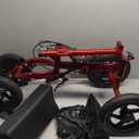All Terrain Steerable Knee Scooter Deluxe Medical Scooter for Adults for Foot Injuries, Foldable Knee Walker Leg Crutch Alternative, Large Size, Dual Braking System, 12" Pneumatic Front Wheel, Red