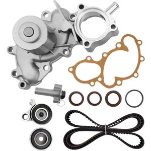 Engine Timing Belt Kit with Water Pump, Compatible With 1995-2004 Toyota 4Runner, T100, Tacoma, Tundra 3.4L V6 DOHC 24V 5VZFE, Replaces# TKT-025, TKT025, TBK271