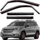 GrandWheel Window Deflectors Smoke Tinted in-Channel Side Window Vent Visor Deflectors Rain Guards Compatible with Honda Passport 2019-2025 - 4pcs. GW0785