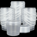 ZOFORTY 20 PCS 50 oz Slime Containers with Lids and Handles, Plastic 1500ml Storage Containers, Clear Slime Storage Case for Slime DIY Art Craft, Pigment, Small Tools, Part Material