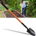 Small Shovels for Digging, Garden Spade Shovel Beach Shovels with 43.3in Handle,Heavy Duty Portable Metal Shovel for Gardening Camping Trenching Digging Landscaping,Off-Road Use, Orange