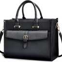 Jetviivid Lunch Bag for Women, Insulated PU Leather Lunch Tote for Office Work, Professional Ladies Lunch Bag with Strap, Leakproof & Water-Resistant Cooler Lunch Box, Black