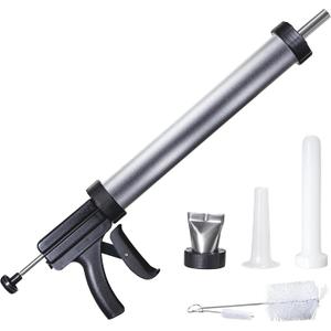 Weston Original Beef Jerky Gun Kit, Makes Flat and Round Snack Sticks, 1.5lbs Meat Capacity, With Sausage Funnel, 2 Nozzles, Stomper and Two Cleaning Brushes, Gifts for Men, Black (37-0150-W)