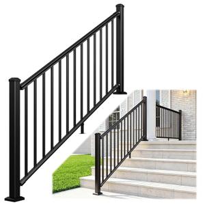 Egadis 1 Pack 36 in x 6 ft Modular Aluminum Stair Railing Kit, Black