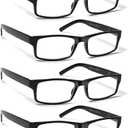 BIENCOOL 6 Pack Reading Glasses Traditional Frames for Men and Women Readers with Spring Loaded Hinges