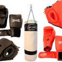 Boxing Package New 1 Pair of Headgears 2 Pair Gloves & Punching Bag