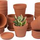 CFKJ [17 Pack] 4" Planter Nursery Pots Terracotta Pot with Saucer Clay Ceramic Pottery Cactus Pot Flower Succulent Garden Terra Cotta Planter Pots (4")