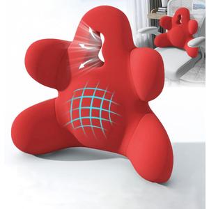 Lumbar Support Pillow for Office Chair, Back Pillow Lumbar Support for Car, Chair, Sofa - Improve Lower Back Pain Relief & Sitting Posture, Memory Foam Back Cushion for Long Sitting (Red)