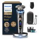 Philips Norelco Shaver i9000 Prestige Ultra, Wet & Dry Electric Shaver, Dark Slate, SenseIQ Pro Technology, Triple Lift & Cut System, 360 Rotating NanoTech Precision Blades, Quick Clean Pod, XP9402/86