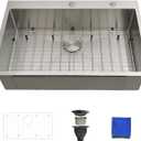 33x22 Drop In Kitchen Sink - Delironexu 16 Gauge Top Mount Stainless Steel Kitchen Sink, 33 Inch Deep Single Bowl kitchen Sinks with 3-Piece Accessories
