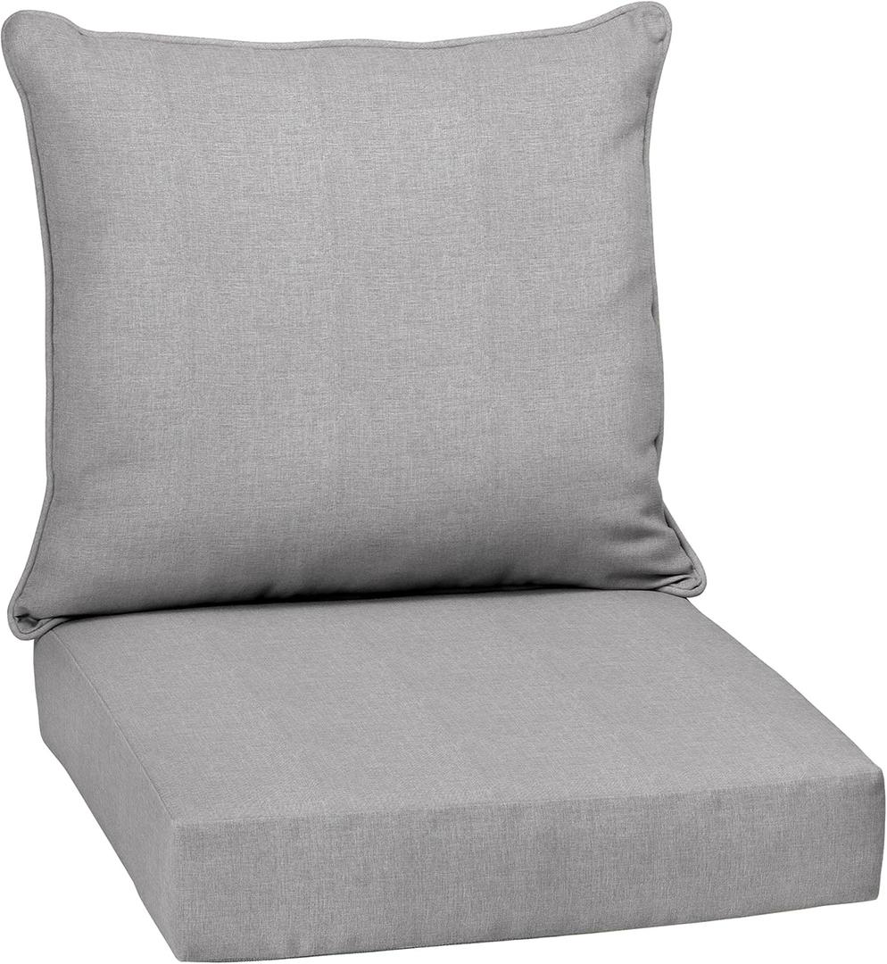 Arden Performance Outdoor Deep Seat Set, 24 x 24, Rain-Proof, Fade Resistant, Deep Seat Bottom and Back Cushion Paloma Woven Texture