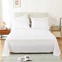Whitney Home Textile Queen Size Sheet Set - Luxury Soft Comfy Bed Sheets, Breathable Cooling Hotel Bedding for Women, Men, Teens, Extra Deep Pocket, Easy-Fit, Oeko-Tex, Wrinkle Free 4 Piece - White