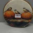 XNXLDYLH Vintage Fall Pumpkin Bird Round Framed Wall Art Decor, Cottagecore Harvest Antique Hanging Wall Decor Decorations, Rustic Fall Autumn Canvas Prints Wall Art Paintings for Living Room, 10x10In