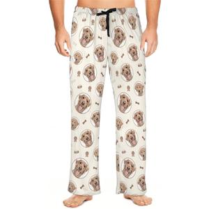 Mens Pajama Pants Soft Lightweight Lounge Sleep Pants, PJ Bottoms with Two Pockets (L)