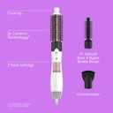 Conair Double Ceramic 3-in-1 Hot Air Brush, Interchangeable Attachments: 1-Inch Thermal Brush, -Inch Boar and Nylon Bristle Brush, and Concentrator, Voluminous Curls & Straight Styles, White