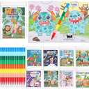 Fulmoon 24 Pack Assorted Coloring Books Bulk with 24 Crayons Dinosaur Animal Unicorn Space Mini Coloring Books Birthday Party Favors 24 Small Goodie Bag Stuffers Return Gift