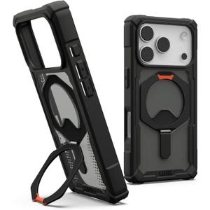 URBAN ARMOR GEAR UAG Designed for iPhone 17 Pro Case with Kickstand Plasma XTE - Compatible with MagSafe Transparent Military Grade Protective Cover, Black/Pop Orange