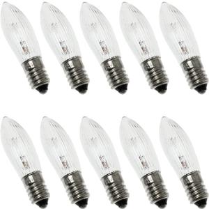10PCS E10 Olive-Shaped Bulb 3W 34V 9x45MM/0.35x1.77Inch European Special Screw Base Clear Bulb