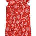 Funnycokid Girls Christmas Nightgown size 8 9 reindeer Pajamas Dress Kids Short Sleeve Sleepwear Red Nightshirt Party, 8-9 Years